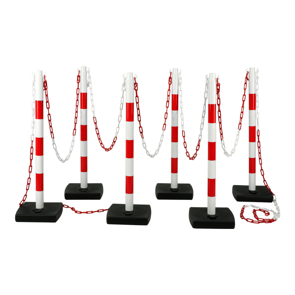 Kit 6 poteaux PVC Rouge/Blanc - 2000901