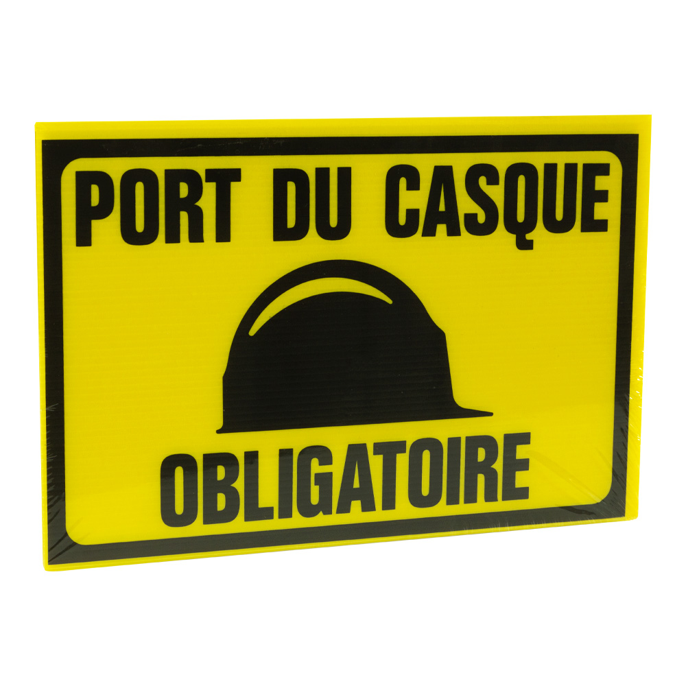 Panneau alvéole port du casque obligatoire 300x200mm - 3000078