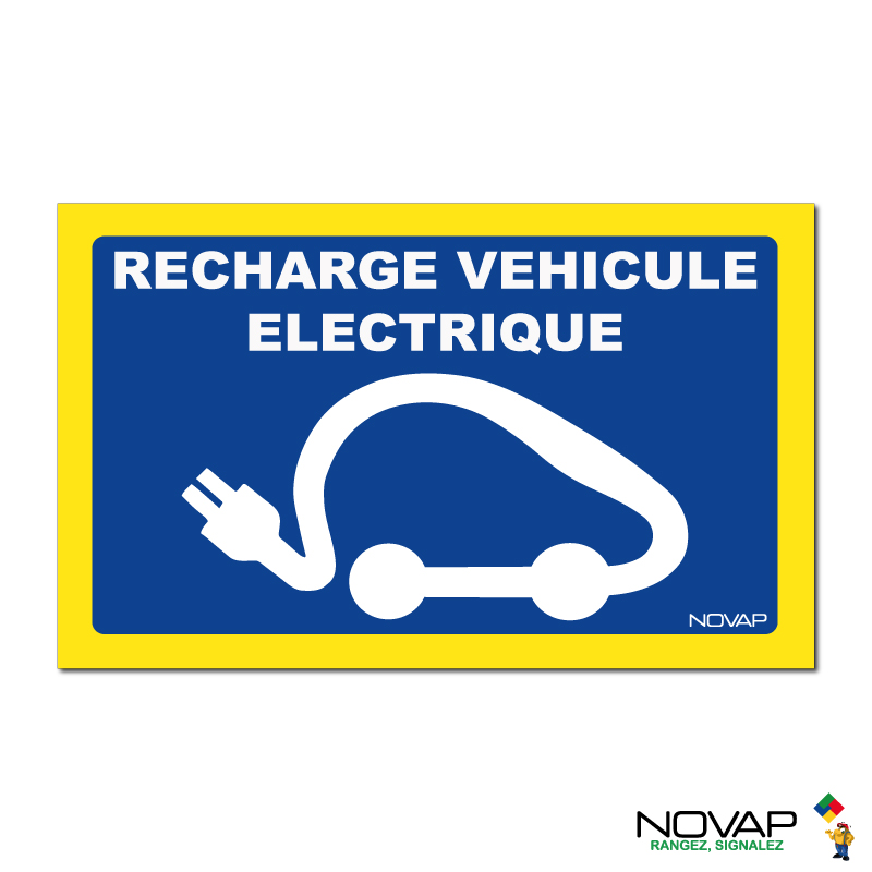 Panneau Recharge véhicule électrique - haute visibilité - 330x200mm - 4091198