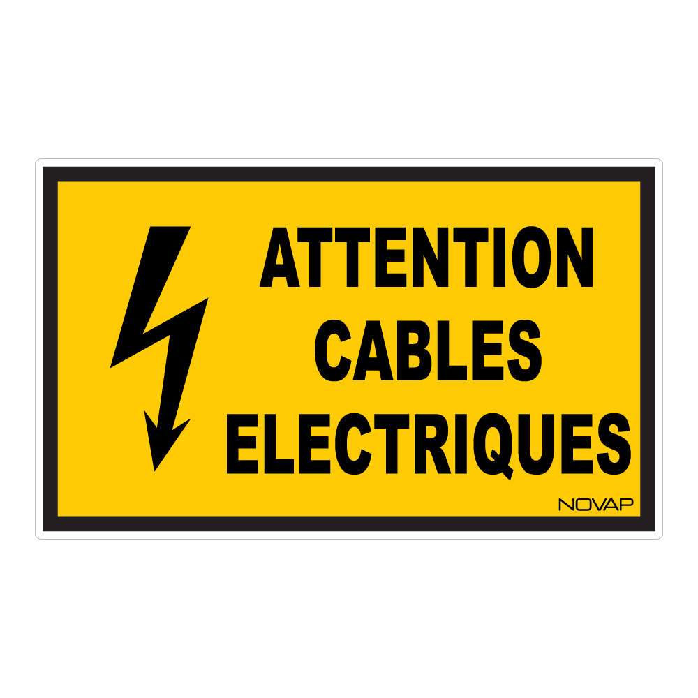 Panneau Attention cables électriques - Rigide 330x200mm - 4161280