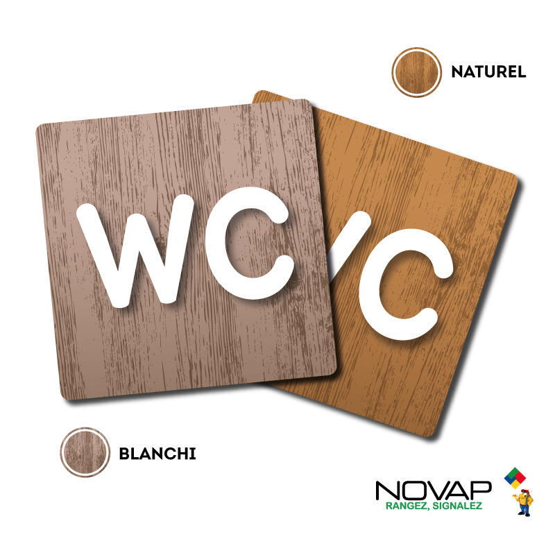 Plaquettes de porte 90x90mm - WC - Wood