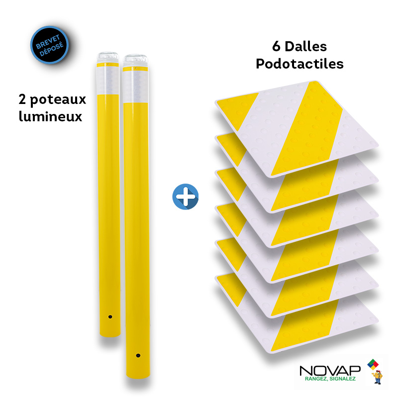 Kit passage piétons - Tubes Jaune - Dalles Jaune/Blanc - 6200000