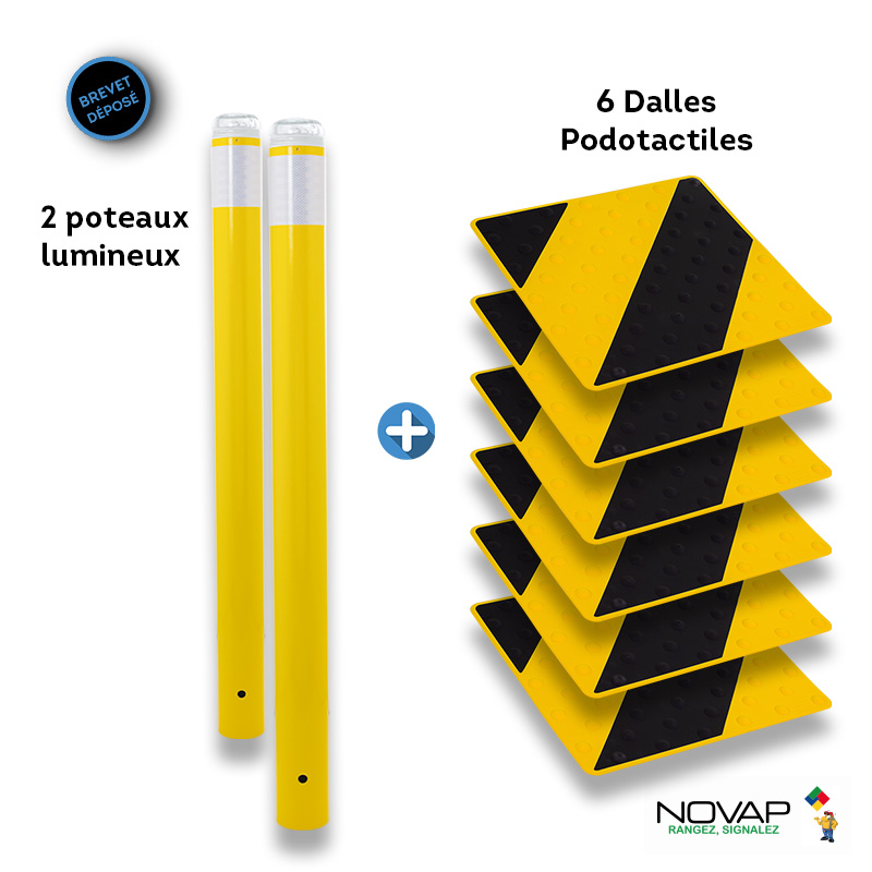 Kit passage piétons - Tubes Jaune - Dalles Noir/Jaune - 6200024