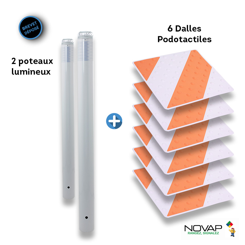 Kit passage piétons - Tubes Blanc - Dalles Orange/Blanc - 6200062