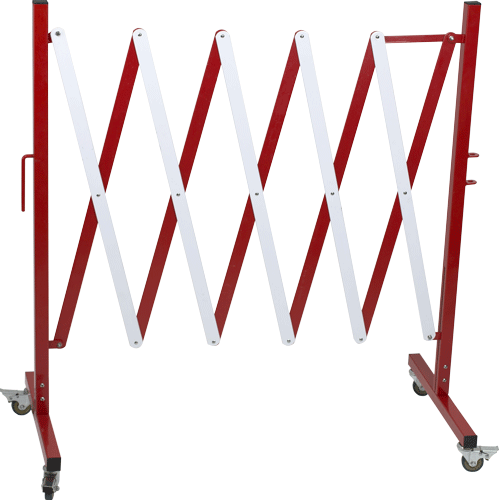 Barrière de chantier extensibles modulable (roulettes en option) - Rouge/Blanc - 8000226