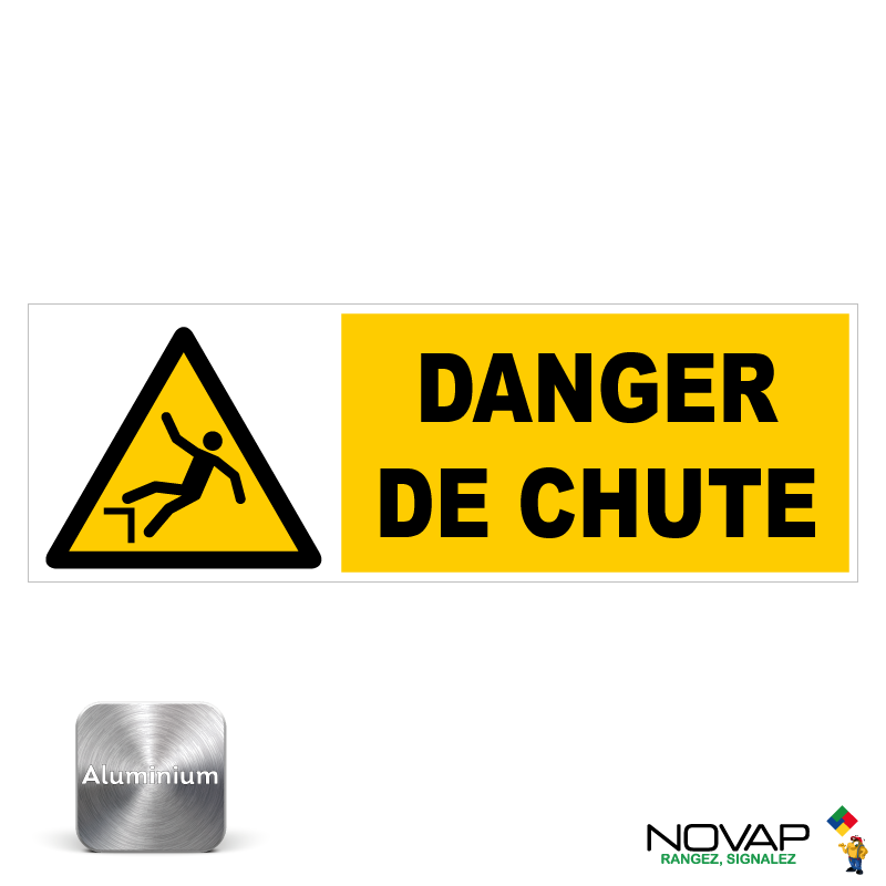 Panneau Danger de chute - Alu 450x150mm - 4010953