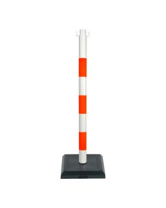 Poteau PVC Orange fluo/Blanc sur socle lesté 3kg - Novap