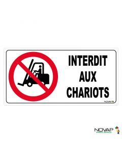 Panneau interdit aux chariots pour sol - 960x480 mm - Novap