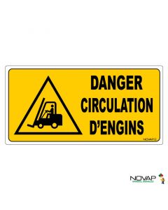 Panneau danger circulation pour sol - 960x480 mm - Novap