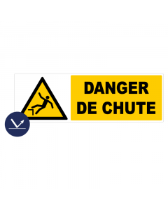 Panneau Danger de chute - Rigide classe A 450x150mm - Novap