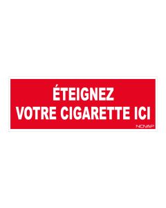 Panneau Eteignez votre cigarette - Rigide 330x120mm - 4140162