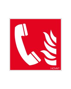 Panneau Téléphone incendie rouge - Rigide 200x200mm - 4220321