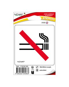 Pictogramme adhésif  - Interdiction de fumer - Zone non fumeur - Novap