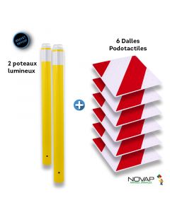 Kit Piétons - Tubes Jaune - Dalles Rouge/Blanc - Novap