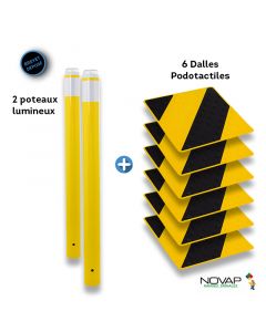 Kit Piétons - Tubes Jaune - Dalles Noir/Jaune - Novap