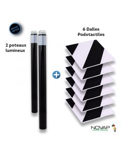 Kit Piétons - Tubes Noir - Dalles Noir/Blanc - Novap