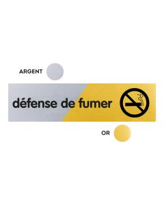 Plaquette Défense de fumer 170x45 - Argent & Or - NOVAP