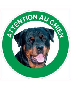 Panneau Attention au chien Rottweiler - Rigide Ø180mm - 4040387