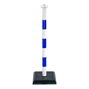 Poteau PVC Bleu/Blanc sur socle lesté 3kg - Novap