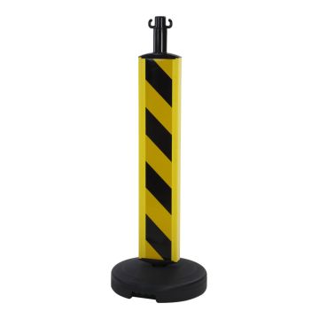 Poteau Haute visibilité Jaune/Noir hauteur 75cm sur socle à lester 9kg - Novap