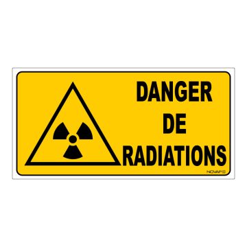 Panneau Danger de radiations - Rigide 960x480mm - 4000428