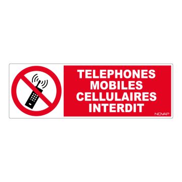 Panneau Téléphones mobiles interdits - Rigide 450x150mm - 4030593