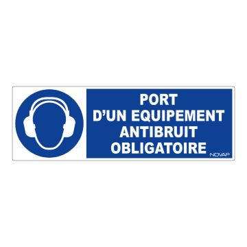 Panneau Port d'un équipement anti bruit obligatoire - Rigide 450x150mm - 4030630