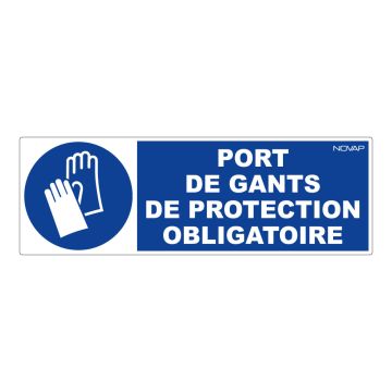 Panneau Port de gants de protection obligatoire - Rigide 450x150mm - 4030685