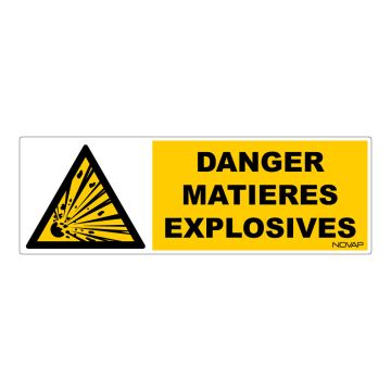 Panneau Danger matières explosives - Rigide 450x150mm - 4030715