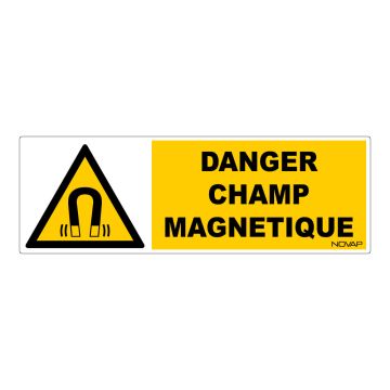 Panneau Danger champ magnétique - Rigide 450x150mm - 4030807