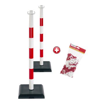 Kit 2 poteaux PVC lestés 3kg Rouge/Blanc - Novap