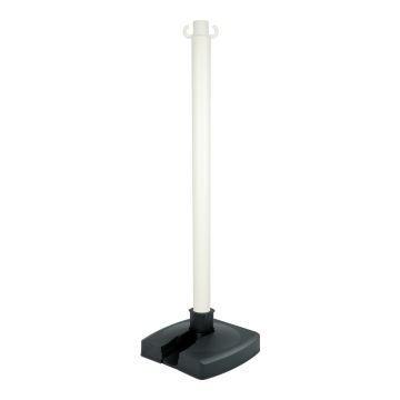 Poteau PVC Blanc BI-POSE sur socle lesté 4kg - Novap