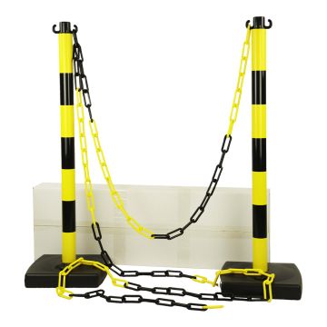 Kit 2 poteaux PVC Jaune/Noir - Novap