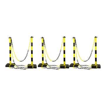 Kit 6 poteaux PVC Jaune/Noir - Novap