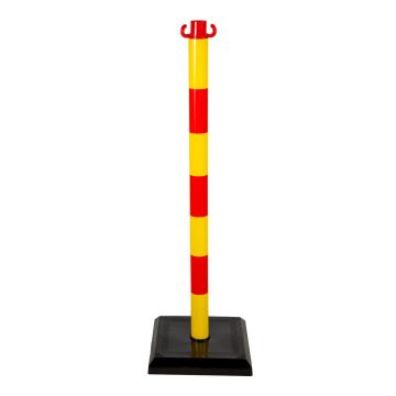 Poteau PVC Jaune/Rouge sur socle lesté 3kg - Novap