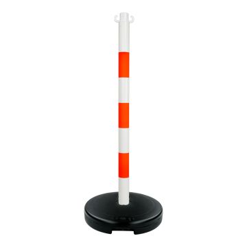 Poteau PVC Orange fluo/Blanc sur socle à lester 9kg - Novap