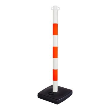 Poteau PVC Orange fluo/Blanc sur socle à lester 4kg - Novap