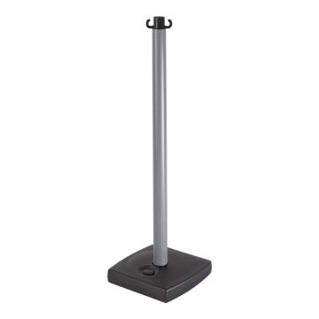 Poteau PVC Gris alu sur socle à lester 4kg - Novap