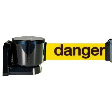 Dérouleur mural grande longueur avec sangle jaune + danger 12m x 50mm - Novap