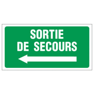 Panneau Sortie de secours à gauche - Rigide 960x480mm - 4000046