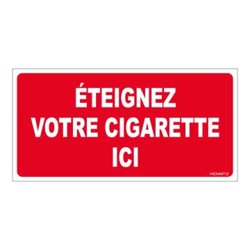 Panneau Eteignez votre cigarette ici - Rigide 960x480mm - 4000299