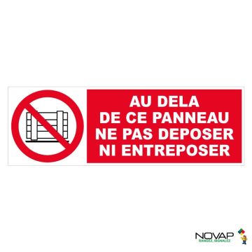 Panneau ne pas entreposer pour sol - 450x150 mm - Novap