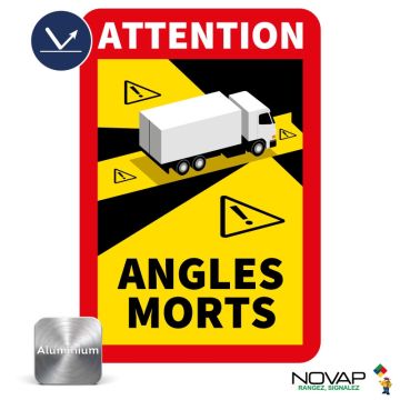 Panneau Angles morts pour camion - Alu 250 x 170 mm - Classe 1 - Novap