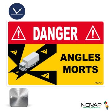 Panneau Angles morts pour camion - Alu 250 x 170 mm - Classe 1 - Novap