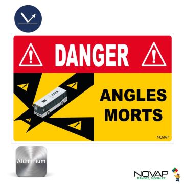 Panneau Angles morts pour bus - Alu 250 x 170 mm - Classe 1 - Novap