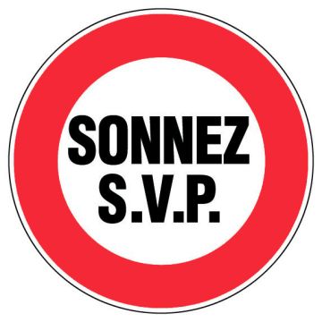 Panneau Sonnez SVP - Rigide Ø80mm - 4020297