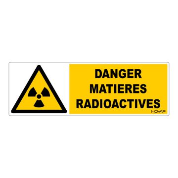 Panneau Danger matières radioactives - Rigide 450x150mm - 4030739