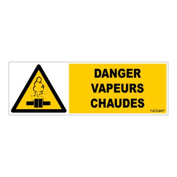 Panneau Danger vapeurs chaude - Rigide 450x150mm - 4030760