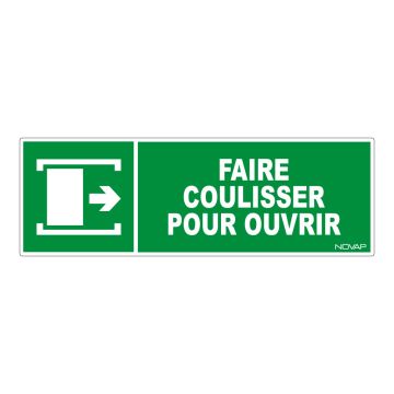 Panneau Faire coulisser pour ouvrir - Rigide 450x150mm - 4030876