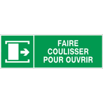 Panneau Faire coulisser pour ouvrir - Rigide 450x150mm - 4030876